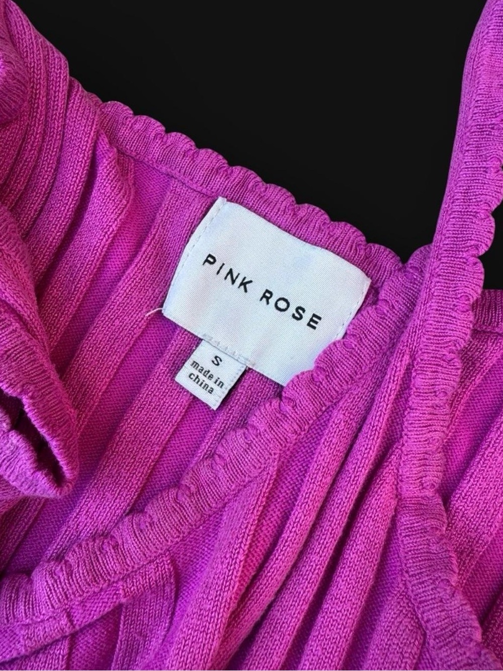Pink Rose Bright Fuchsia Ribbed Tank - Picture 3 of 3